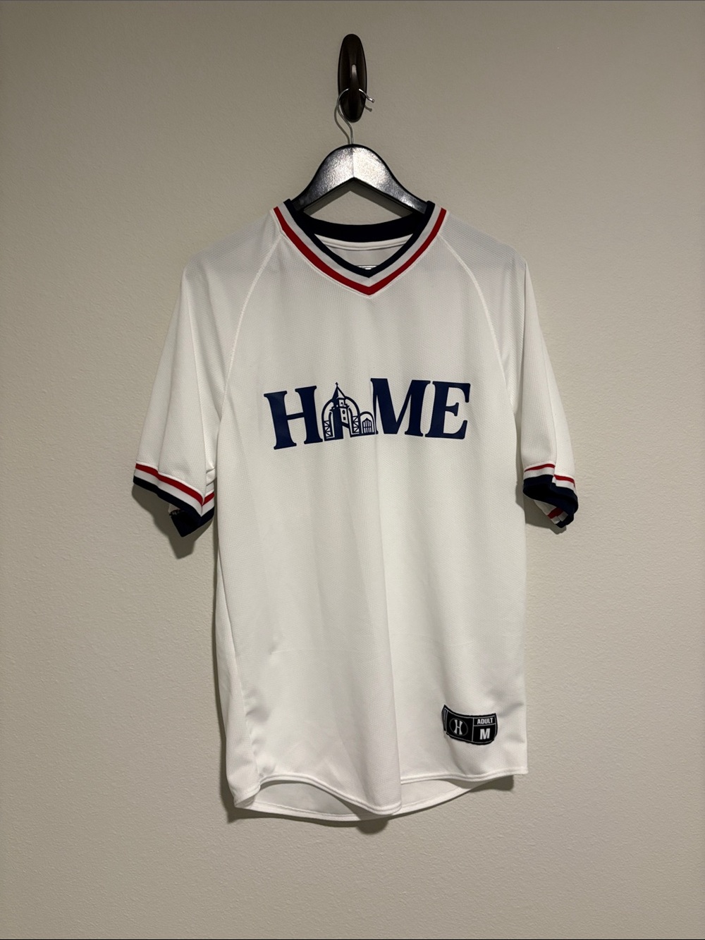 Holloway White Navy Red V-Neck Sweater
